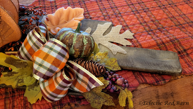 Autumn Tray with Dollar Tree items. Share NOW. #falltray #autumntray #falldecor #eclecticredbarn